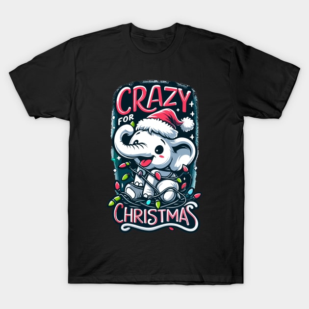 White Elephant Crazy For Christmas T-Shirt by SubtleSplit